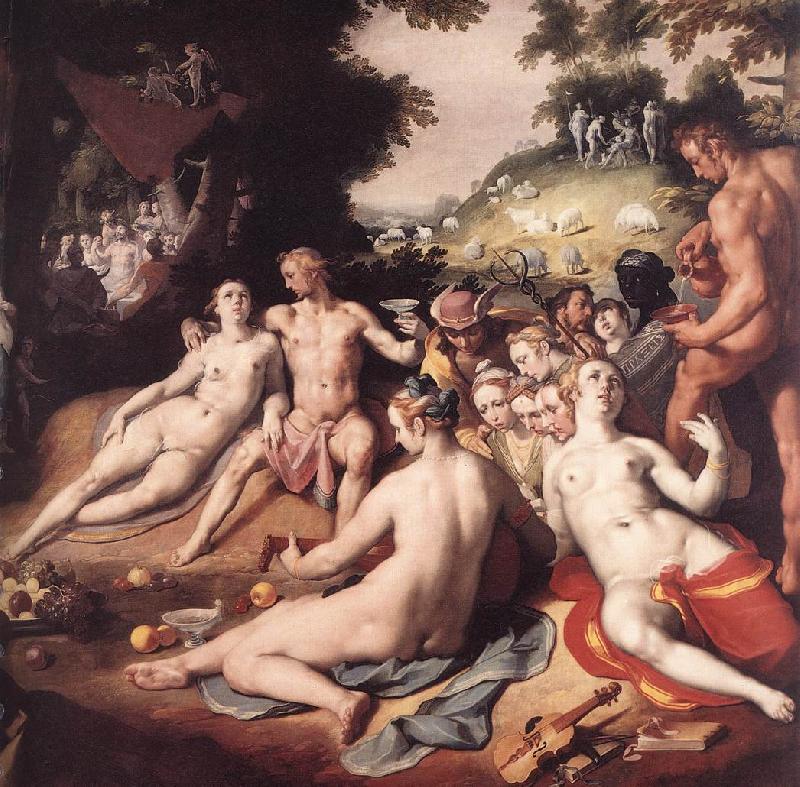 CORNELIS VAN HAARLEM The Wedding of Peleus and Thetis (detail) sd